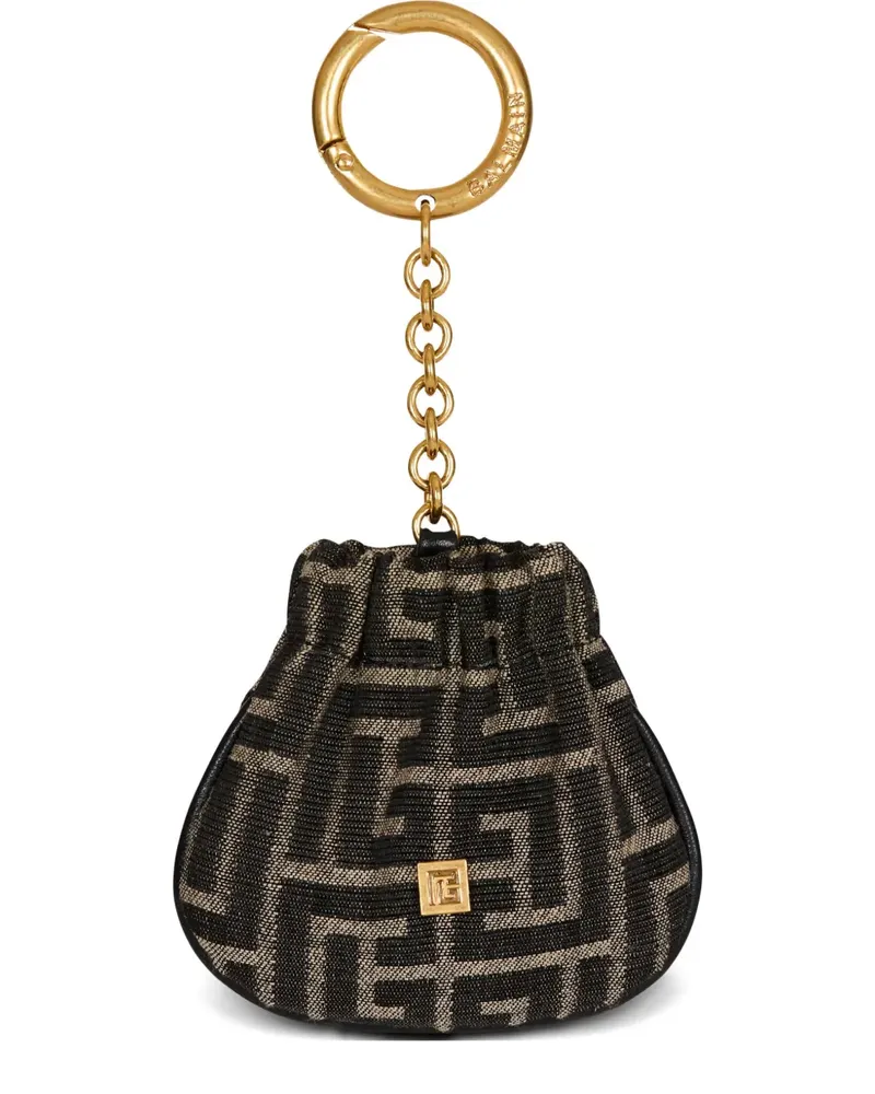 Balmain Schlüsselanhänger aus Monogramm-Jacquard - Schwarz Schwarz