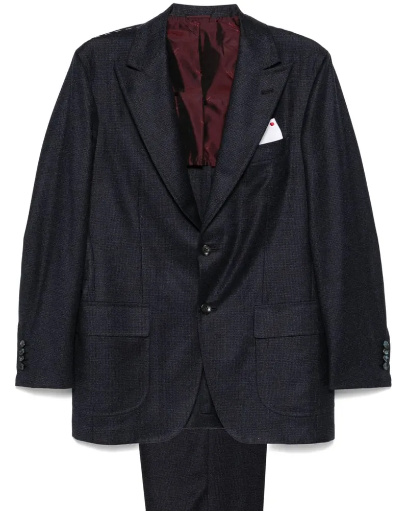Kiton Karierter Anzug - Blau Blau