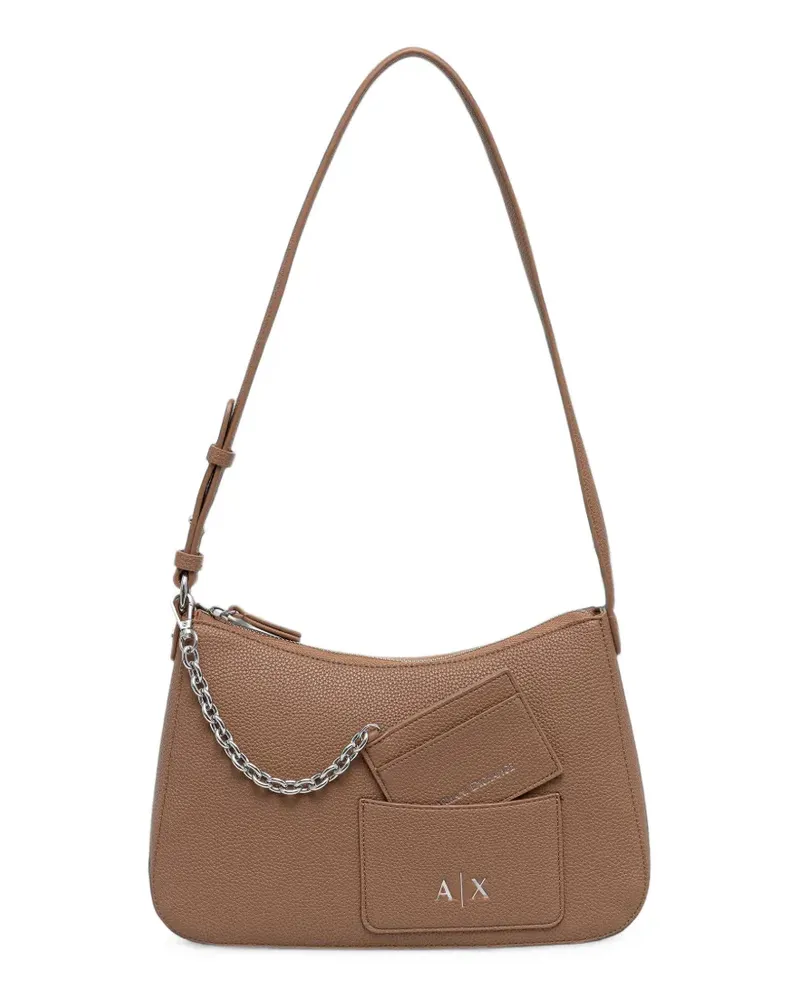 Armani Exchange Mila Schultertasche mit Kettenriemen - Braun Braun