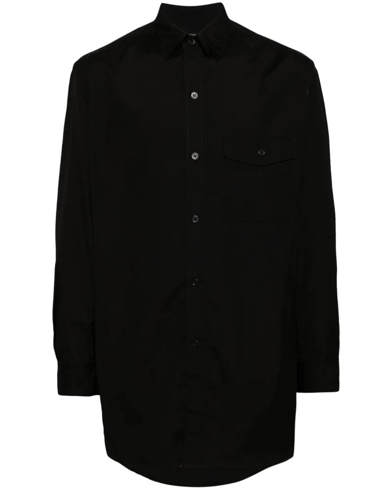 Yohji Yamamoto Hemd mit breitem Kragen - Schwarz Schwarz