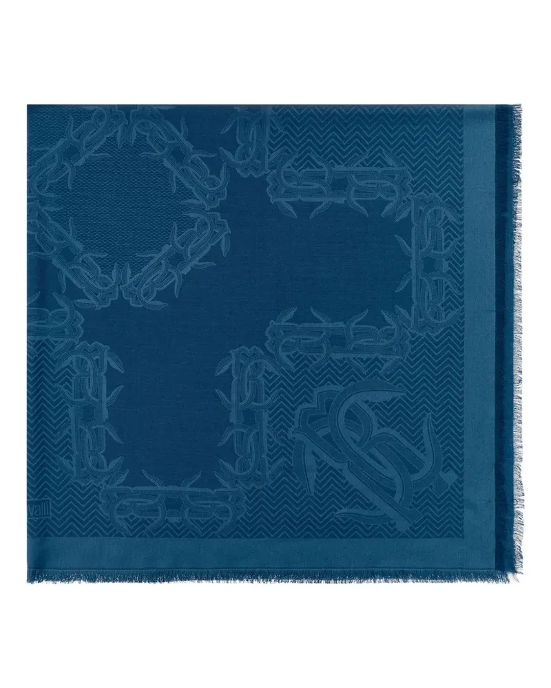 Roberto Cavalli Mirror Snake Schal mit Monogramm - Blau Blau