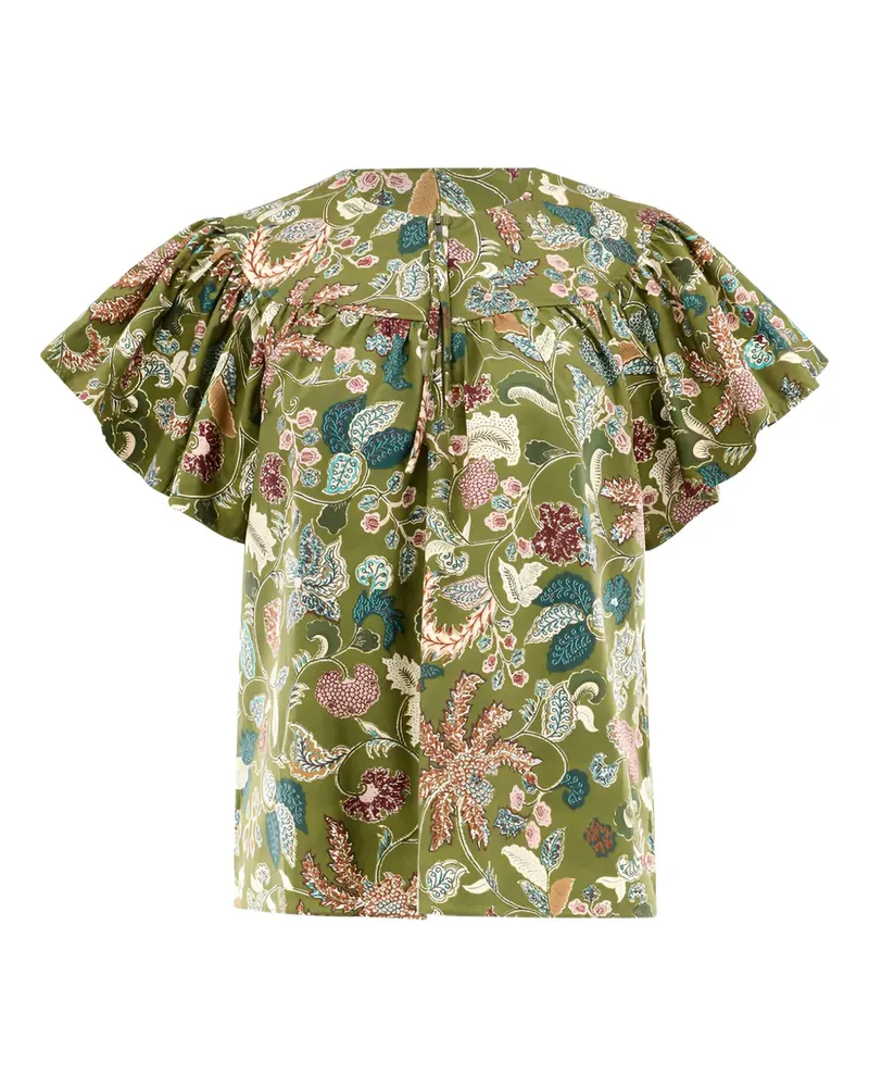 Ulla Johnson Perline Bluse mit Blumen-Print - Grün Grün