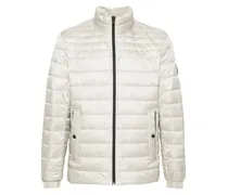 Gefütterte Jacke mit Logo-Patch - Nude