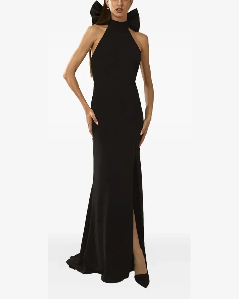 Nicole Miller Neckholder-Kleid mit Schleife - Schwarz Schwarz