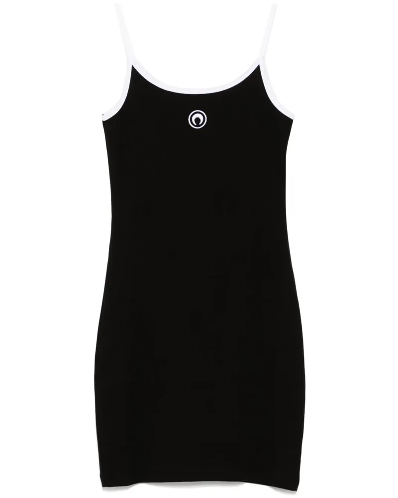 Marine Serre Kleid mit Mond-Logo - Schwarz Schwarz
