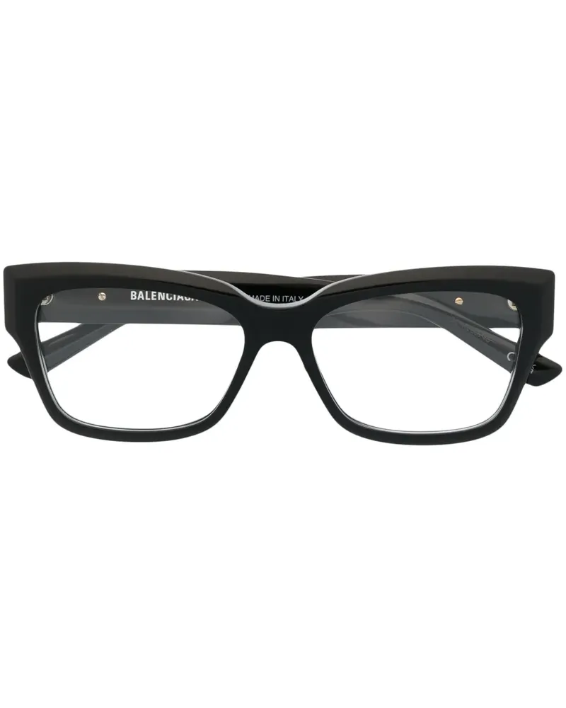 Balenciaga Cat-Eye-Brille mit Logo-Schild - Schwarz Schwarz