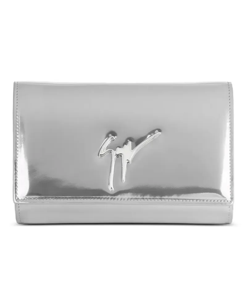 Giuseppe Zanotti Clutch mit Kettenriemen - Silber Silber