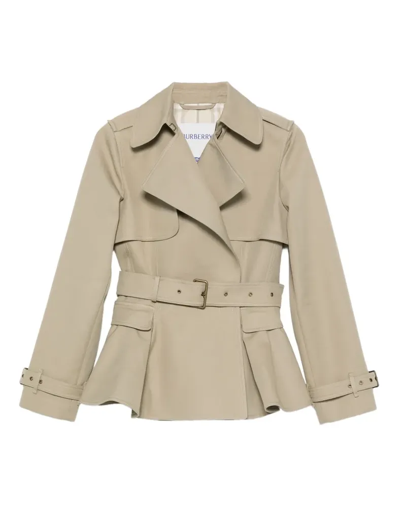 Burberry peplum-hem belted jacket - Nude Nude