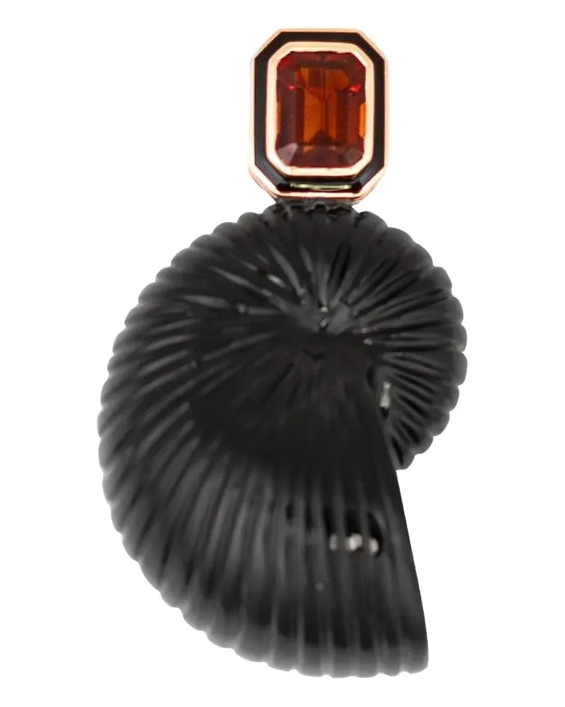 DEZSO 18kt Rotgoldanhänger mit Onyx und Zitrin - Rosa Rosa