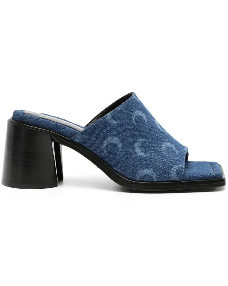 Marine Serre Mules aus Denim - Blau Blau