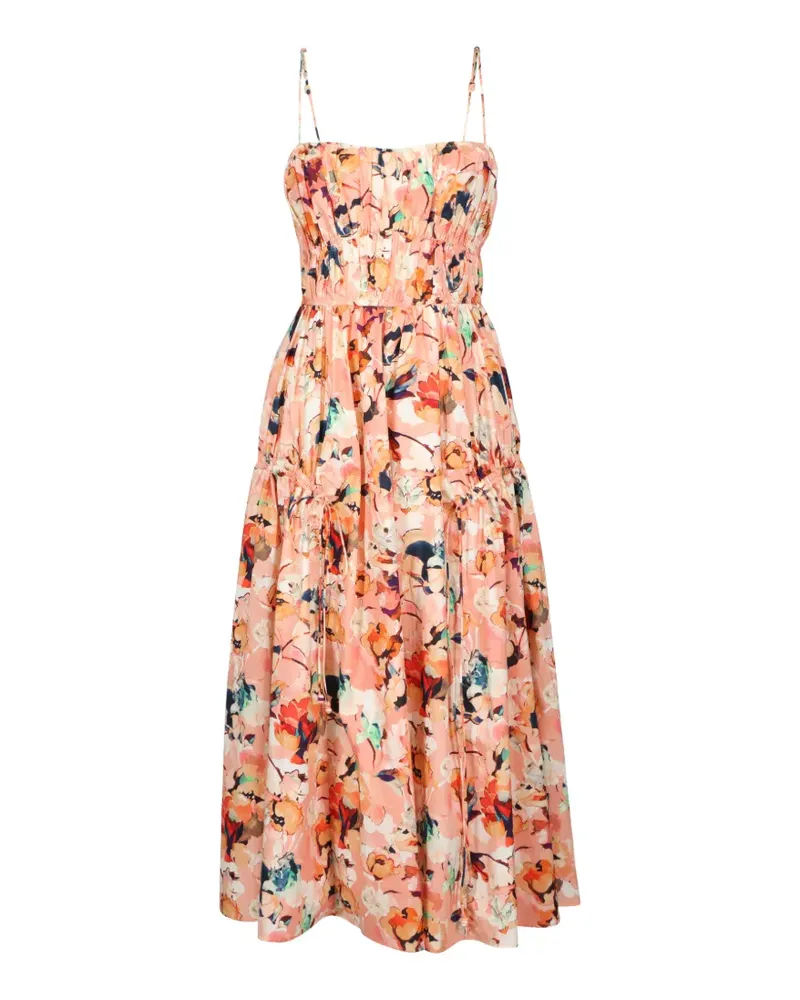 Ulla Johnson Vidri floral-print midi dress - Rosa Rosa