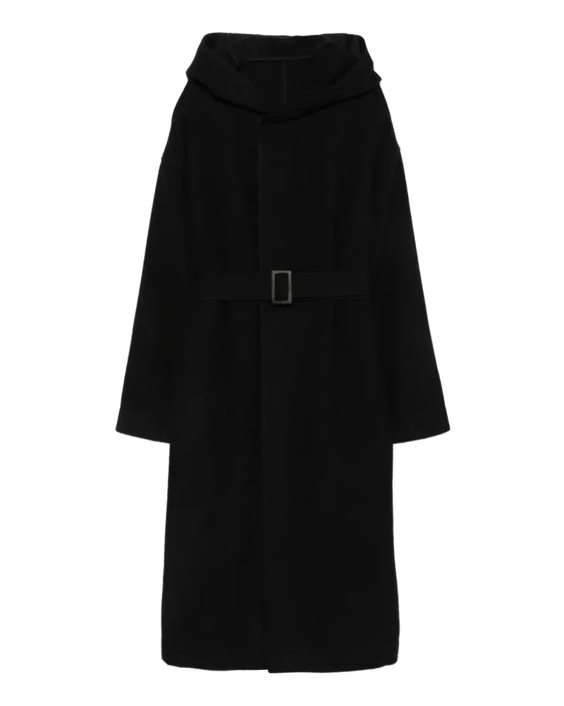 Rick Owens Kapuzenmantel mit Gürtel - Schwarz Schwarz