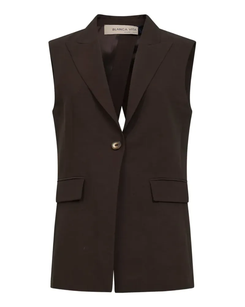 Blanca Weste mit steigendem Revers - Braun Braun