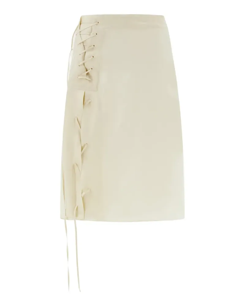 Ferragamo satin skirt with string tie detail - Nude Nude