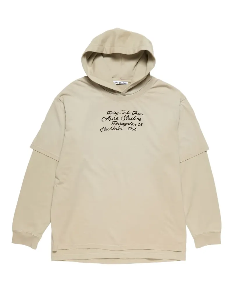 Acne Studios Hoodie im Layering-Look mit Schriftzug - Nude Nude