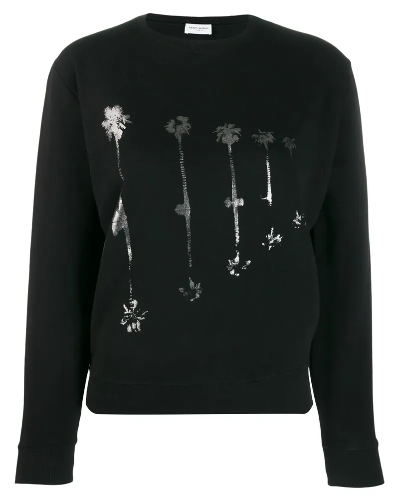 Saint Laurent Sweatshirt mit Palmen-Print - Schwarz Schwarz
