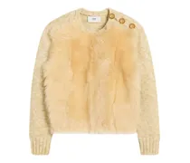 Pullover mit Shearling - Nude