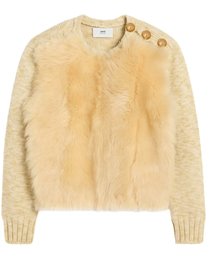 AMI Paris Pullover mit Shearling - Nude Nude