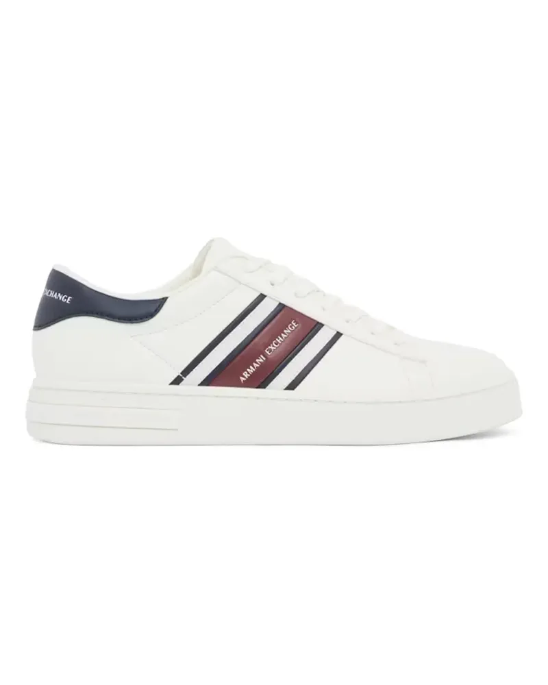 Armani Exchange Gestreifte Sneakers - Weiß Weiß
