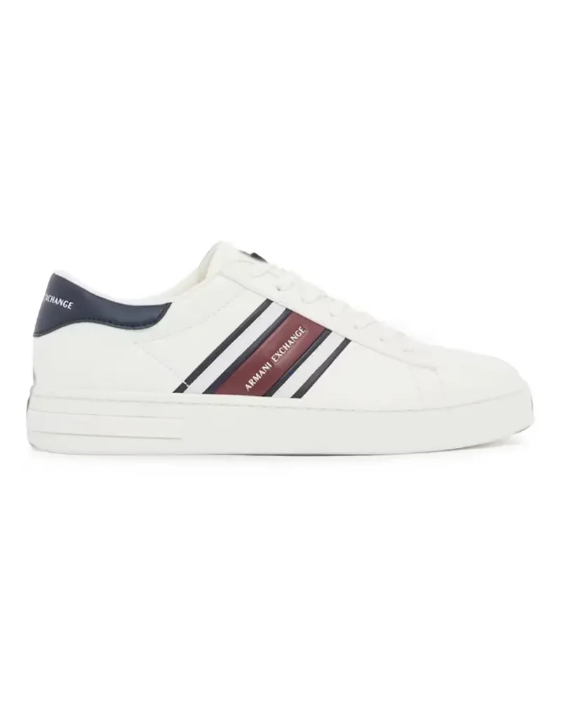 Armani Exchange Gestreifte Sneakers - Weiß Weiß