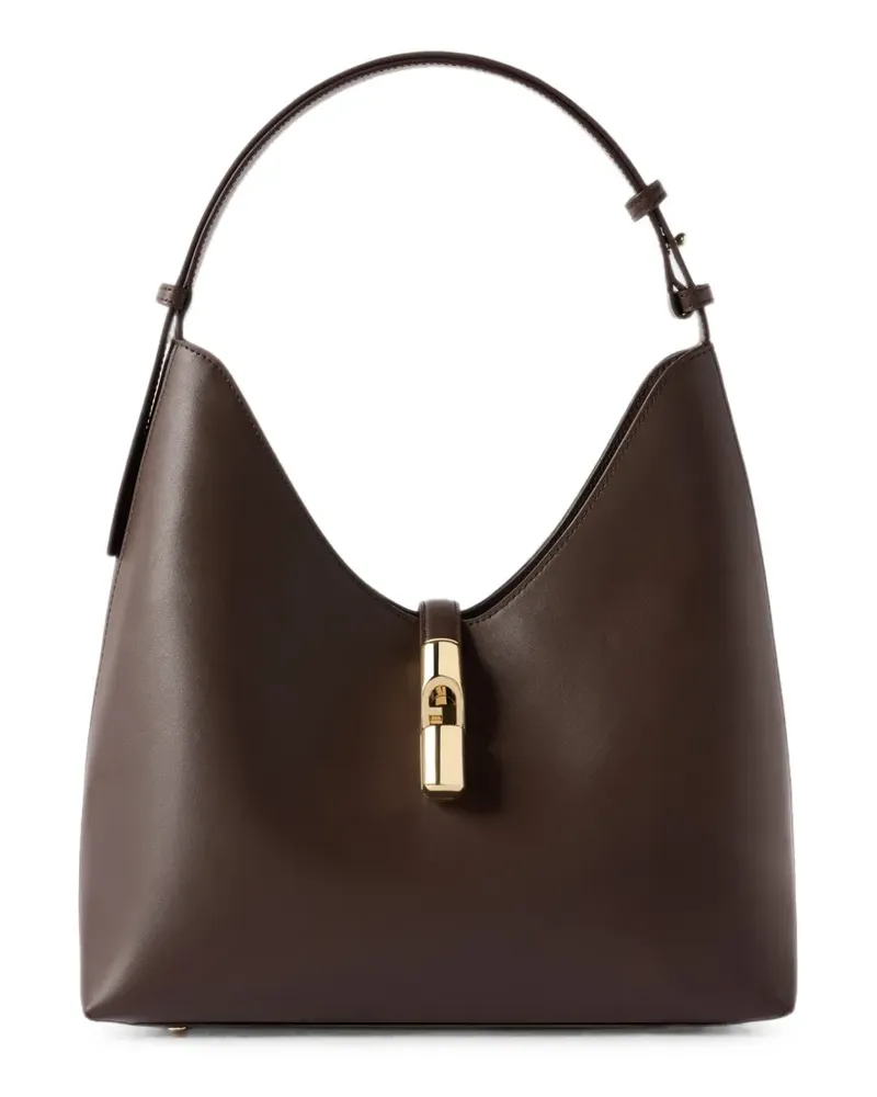 Furla Mittelgroße Schultertasche mit Logo - Braun Braun