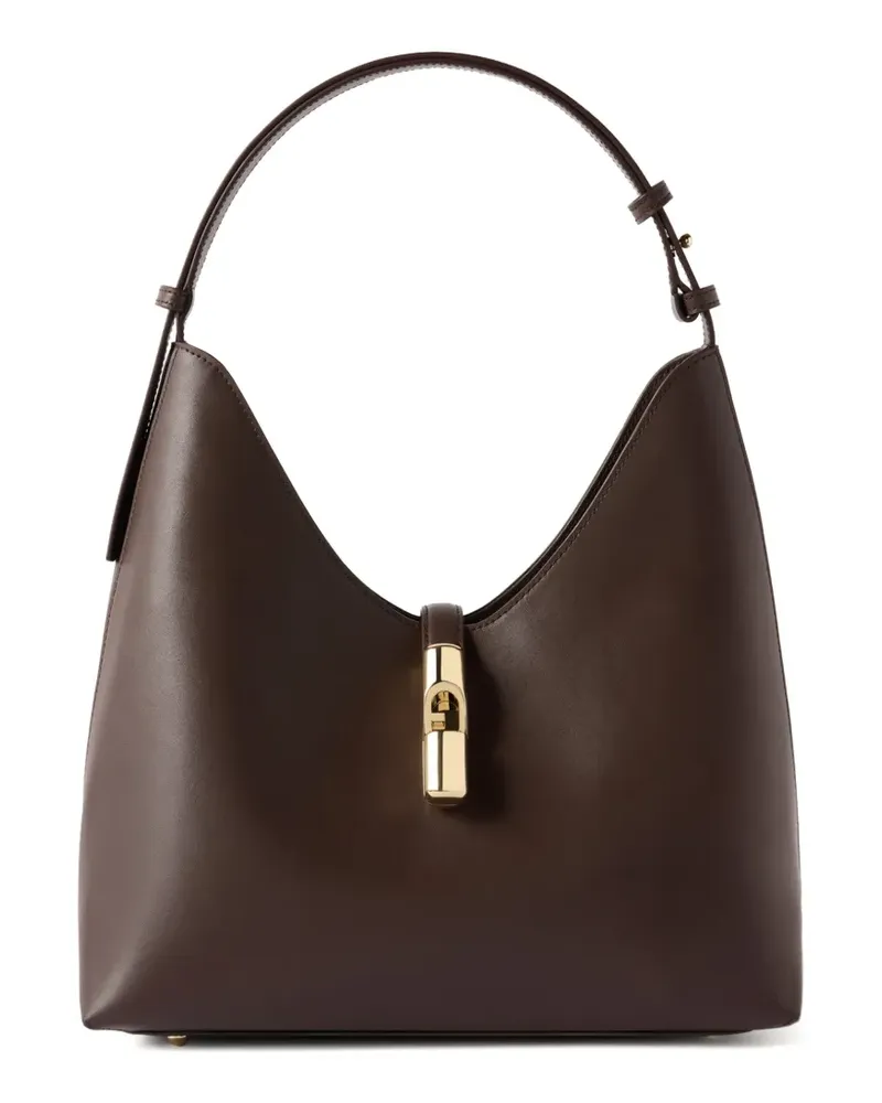 Furla Mittelgroße Schultertasche mit Logo - Braun Braun