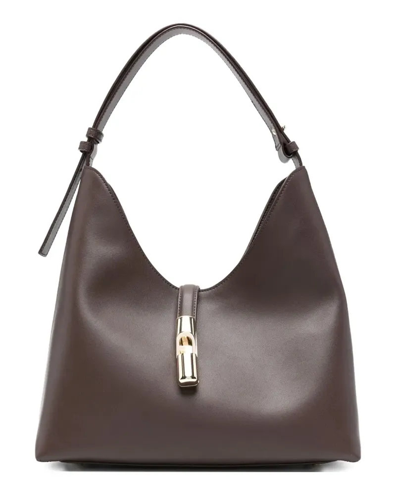 Furla Mittelgroße Schultertasche mit Logo - Braun Braun
