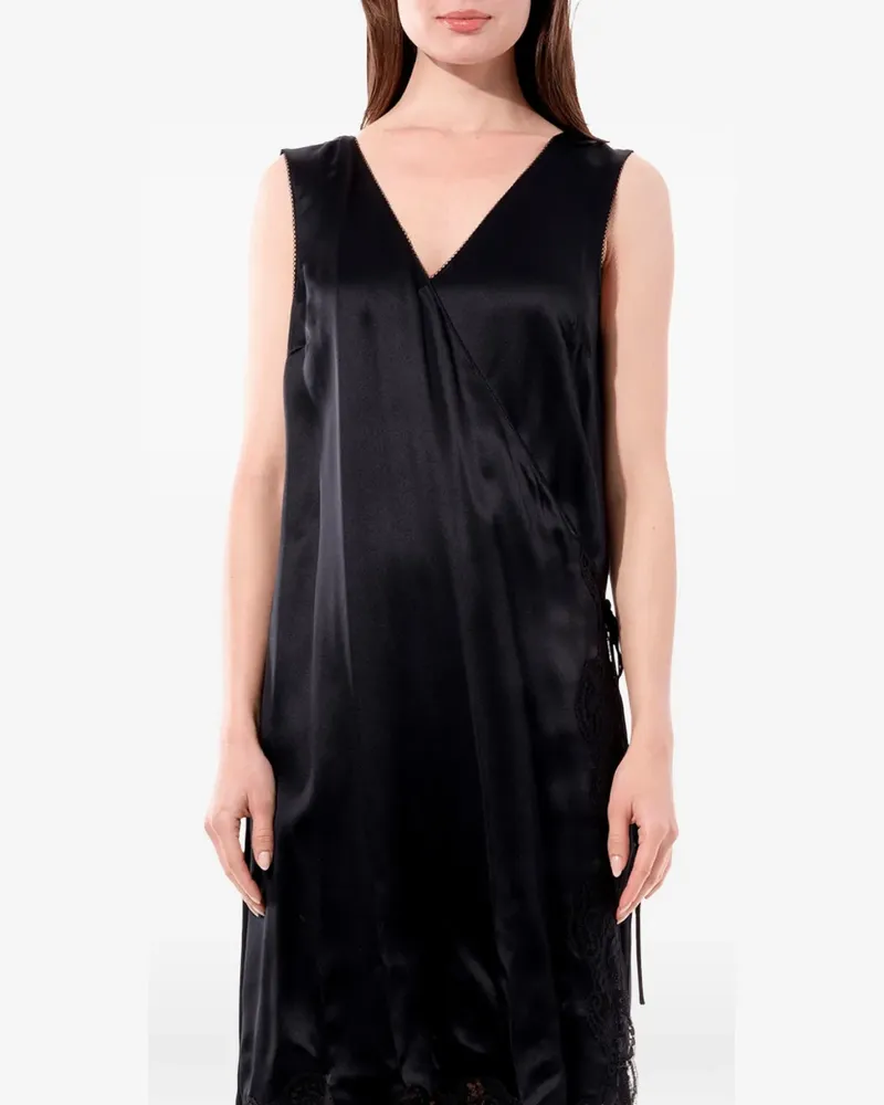 Balenciaga Seidenkleid mit Wickeleffekt - Schwarz Schwarz