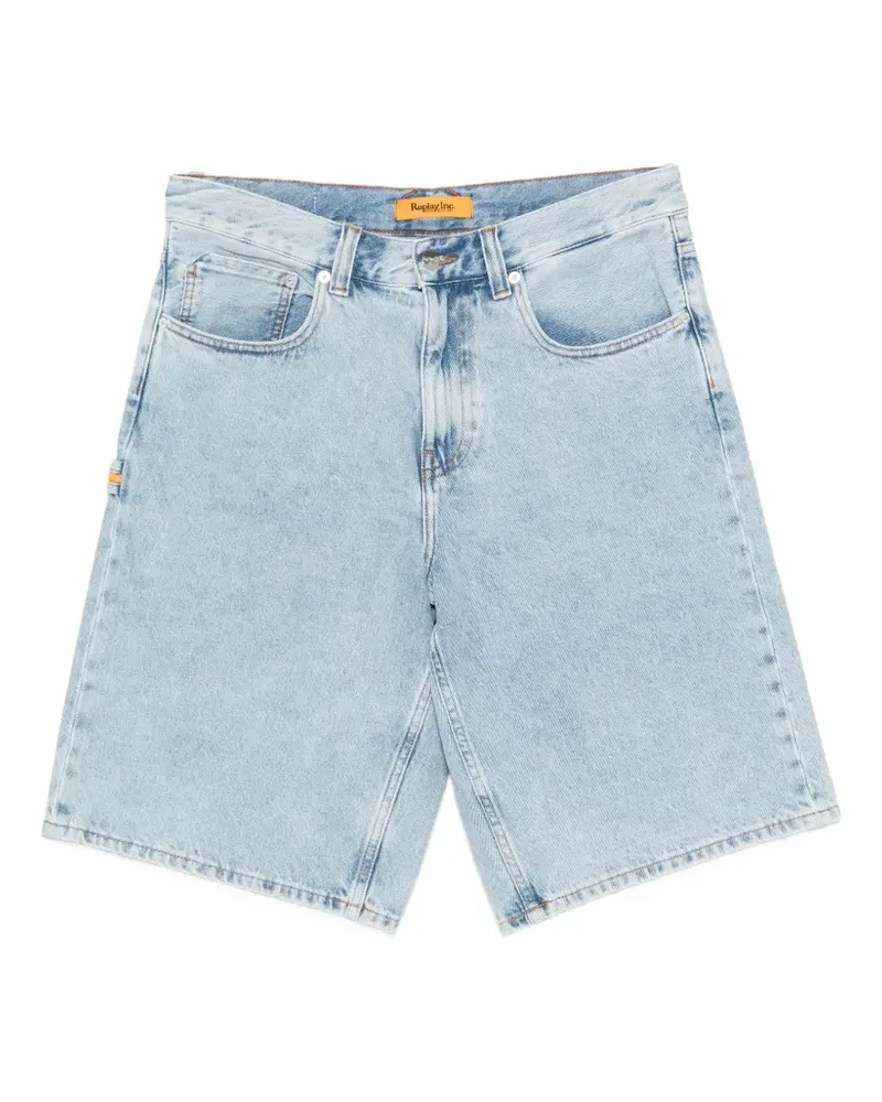 Replay Shorts mit Acid-Wash-Effekt - Blau Blau