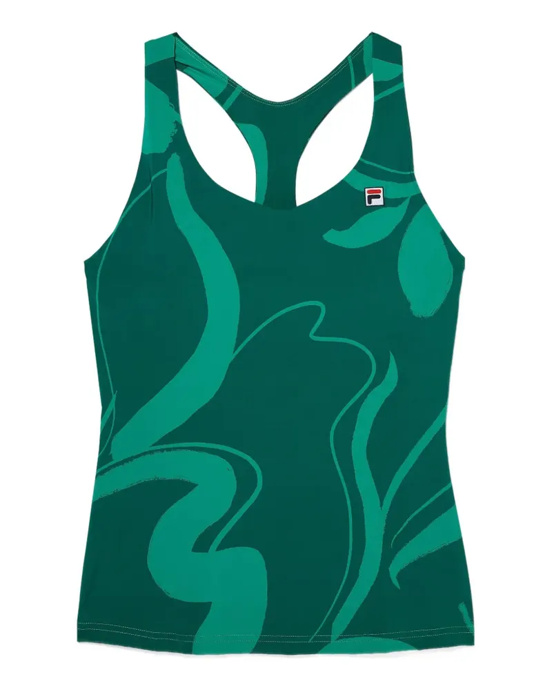 Fila Racerback-Top mit abstraktem Print - Grün Grün