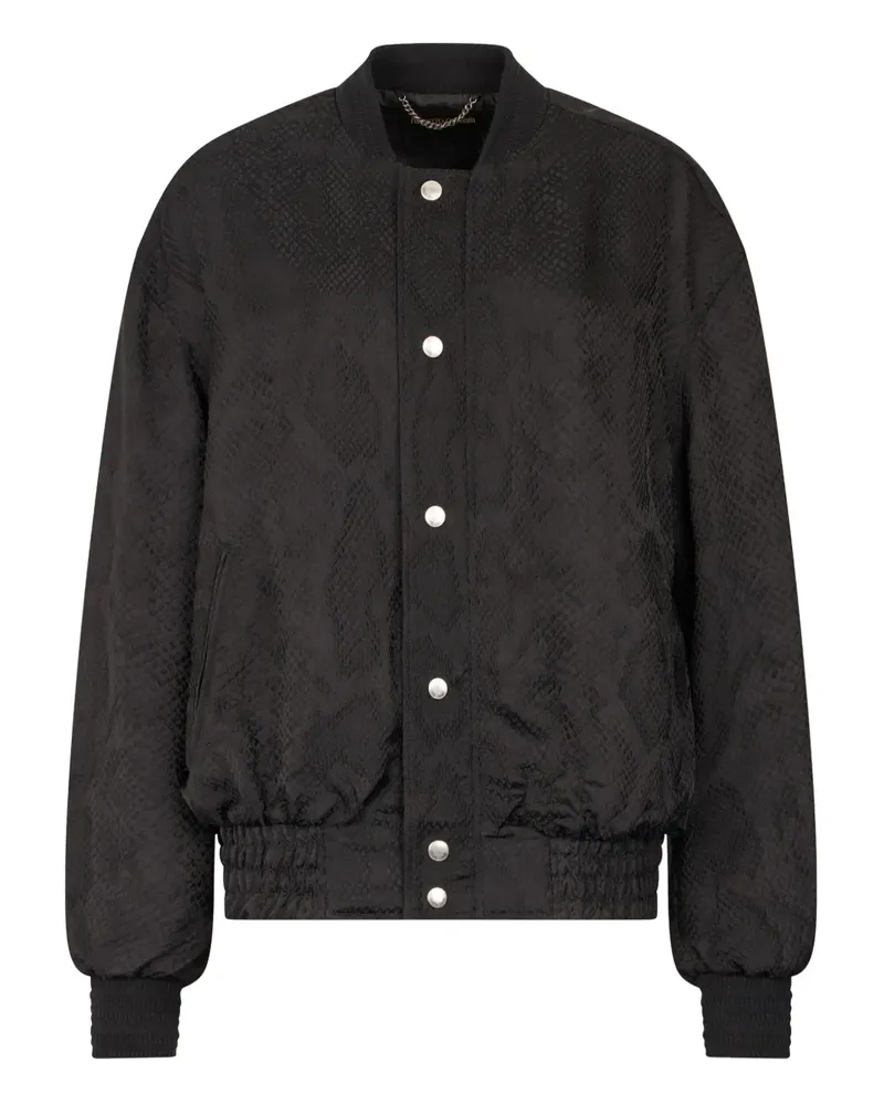 Roberto Cavalli Bomberjacke mit Python-Print - Schwarz Schwarz