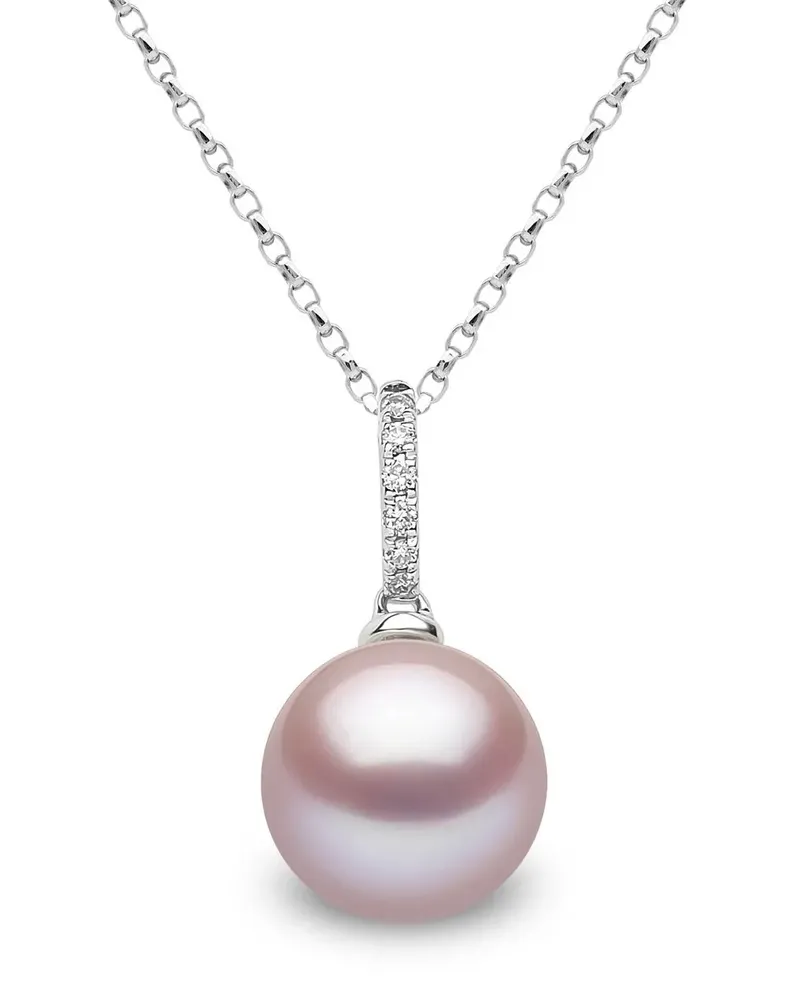 YOKO London 18kt Weißgold-Perlenanhänger mit Diamanten - Silber Silber