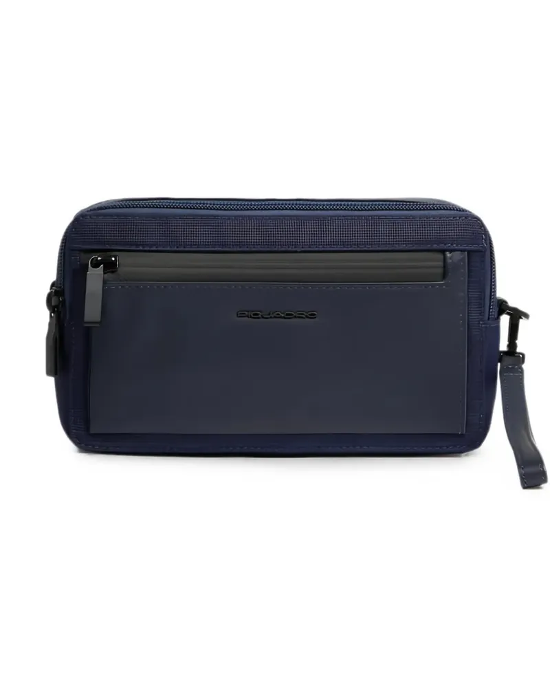 Piquadro Clutch mit Logo-Schild - Blau Blau