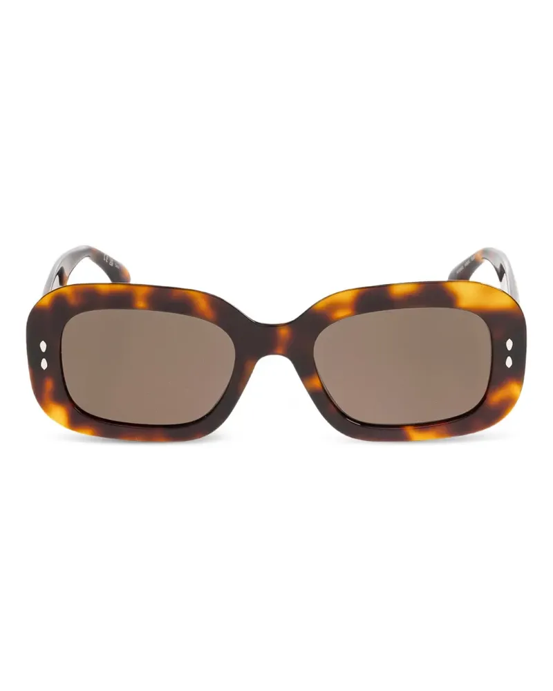 Isabel Marant tortoiseshell-effect rectangle-frame sunglasses - Braun Braun