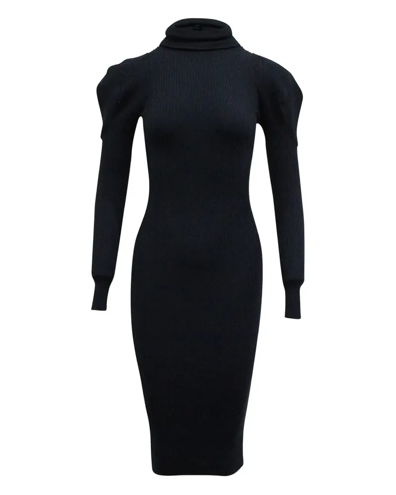 Iris & Ink ribbed turtleneck dress - Blau Blau