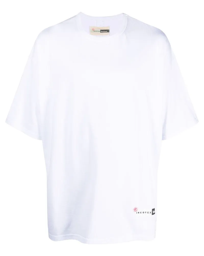 Incotex T-Shirt mit Logo-Print - Weiß Weiß