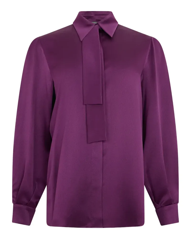 Alberta Ferretti Seidenhemd mit Schleifenkragen - Violett Violett