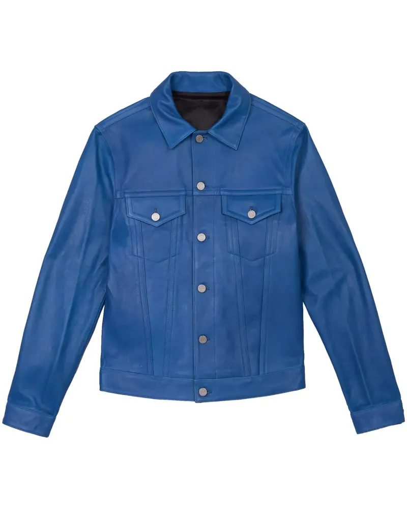 PURPLE BRAND Hemdjacke aus Leder - Blau Blau