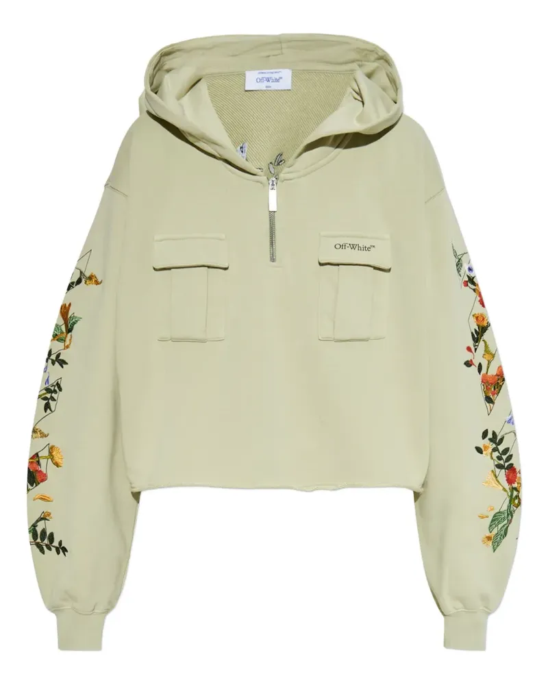 OFF-WHITE pocket floral hoodie - Grün Grün