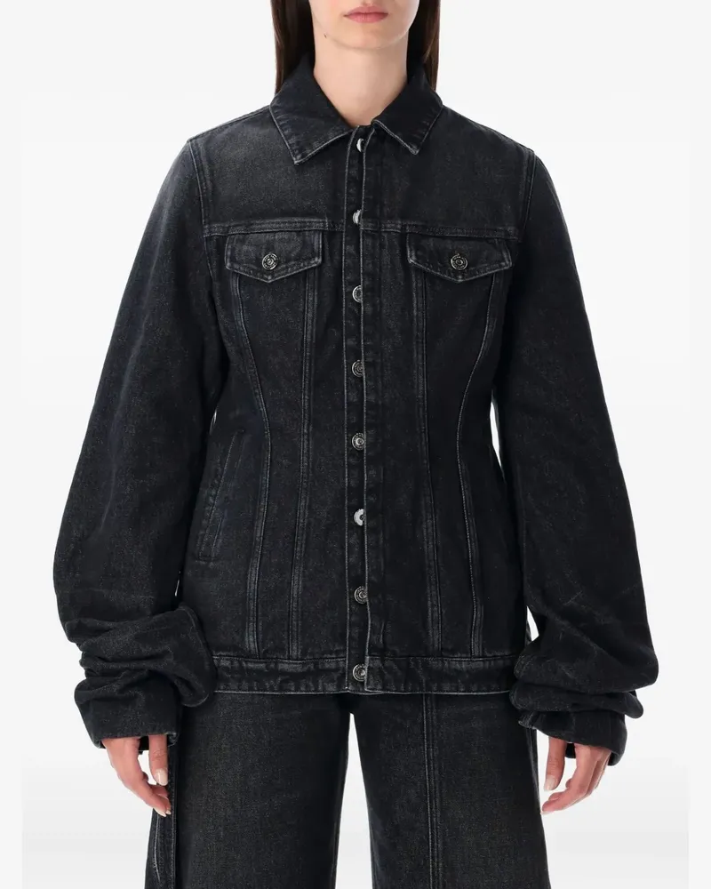 Jean Paul Gaultier Jeansjacke mit Ballonärmeln - Schwarz Schwarz