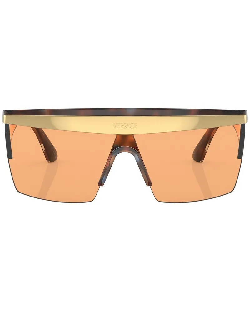 Versace Sonnenbrille mit eckigem Gestell - Orange Orange
