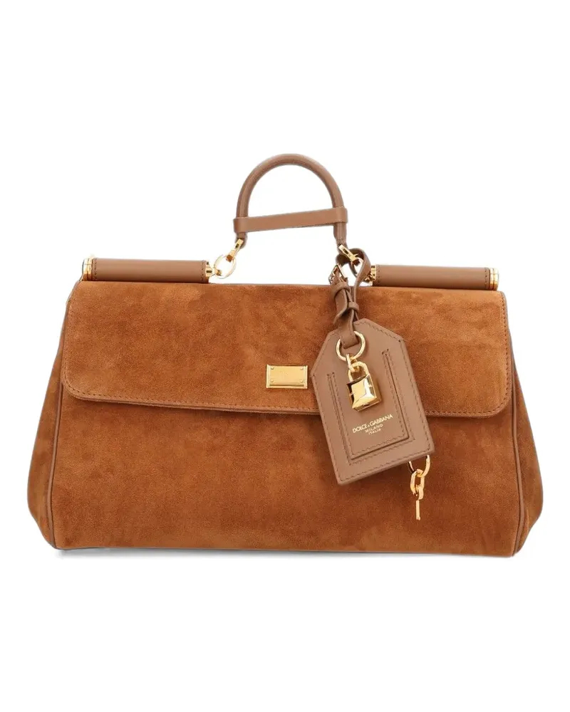 Dolce & Gabbana My Sicily suede tote bag - Braun Braun