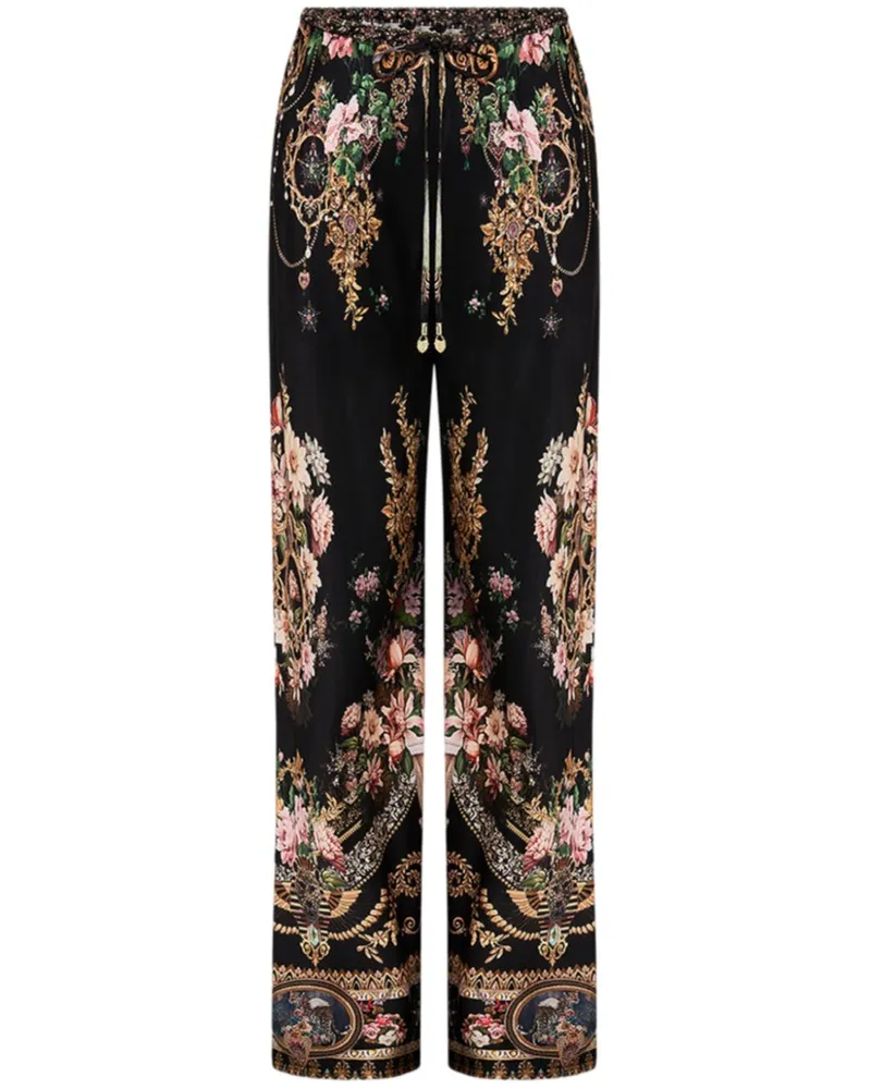 Camilla Hose mit grafischem Print - Schwarz Schwarz