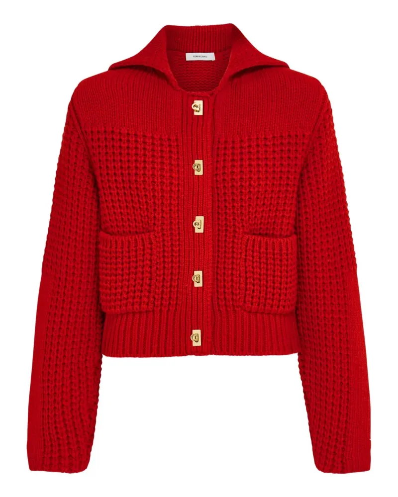 Ferragamo Strickjacke mit Gancini-Knöpfen - Rot Rot
