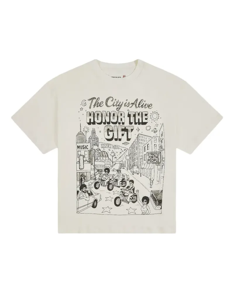 Honor The Gift T-Shirt mit grafischem Print - Nude Nude