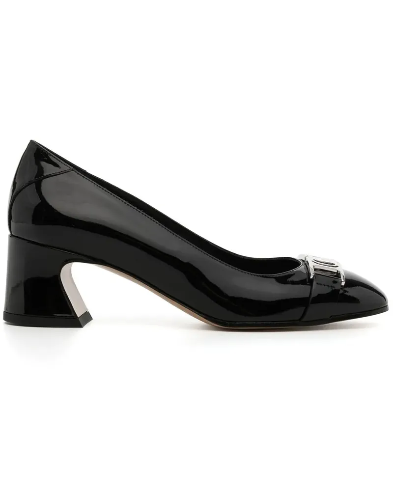 Ferragamo Rei 55 Pumps mit Gancini-Schild - Schwarz Schwarz