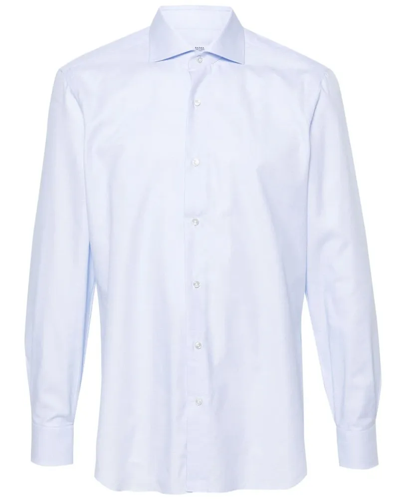 BARBA Hemd aus Jacquard - Blau Blau
