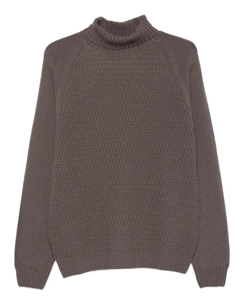 Corneliani Pullover aus Waffelstrick mit Raglanärmeln - Braun Braun
