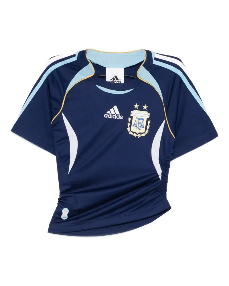 adidas Gestreiftes Argentina Reconstructed Bringback T-Shirt - Blau Blau