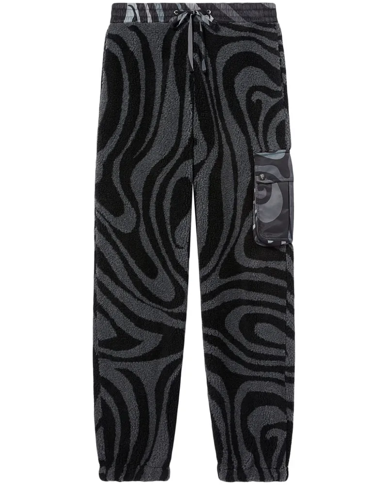Emilio Pucci Fleece-Jogginghose mit Marmo-Print - Schwarz Schwarz